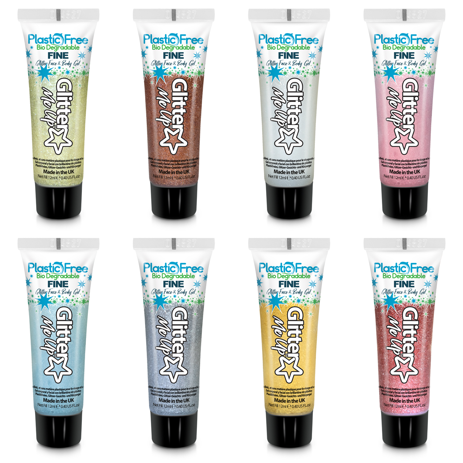 Plastic Free Fine Glitter Gels - 12ml